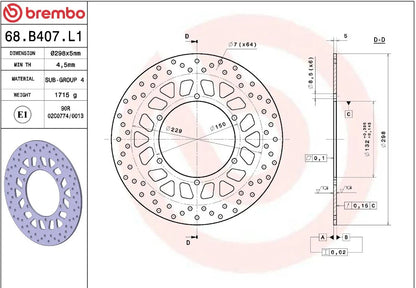 Ekstra produktbillede af Yamaha XJR 1300 99-16 bremseskive – Brembo Oro fast