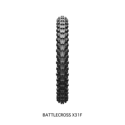Bridgestone Battlecross X31 90/100-21 57M TT – fordæk – originalt Bridgestone fordæk med maksimalt greb på mellemfast motocrossunderlag. Køb hos Mo2parts. Produktbillede 2.