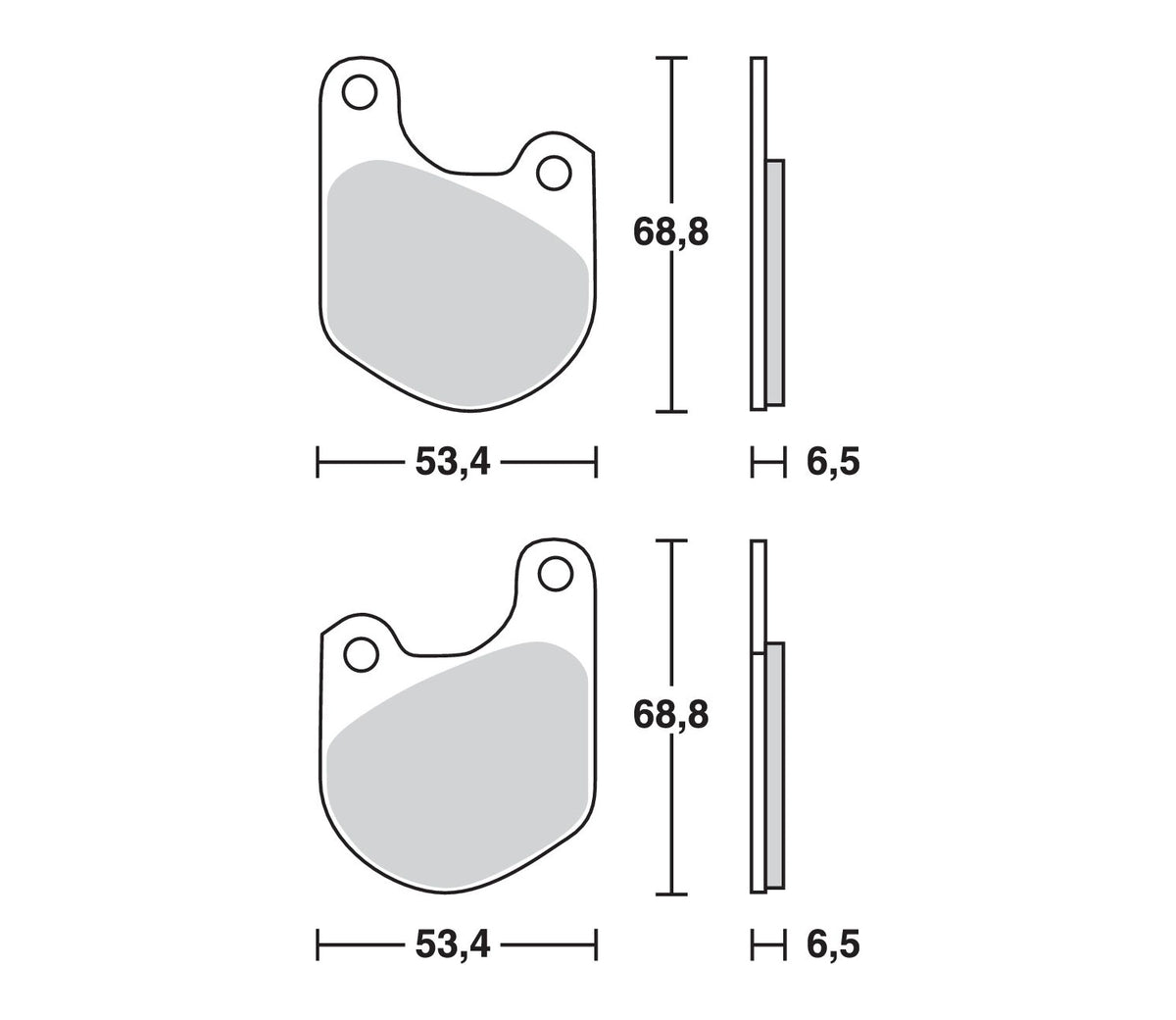 Harley-Davidson FXE 1200 74-80 m.fl. – organiske bremseklodser foran/bag – TRW MCB511