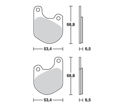 Harley-Davidson FXE 1200 74-80 m.fl. – organiske bremseklodser foran/bag – TRW MCB511