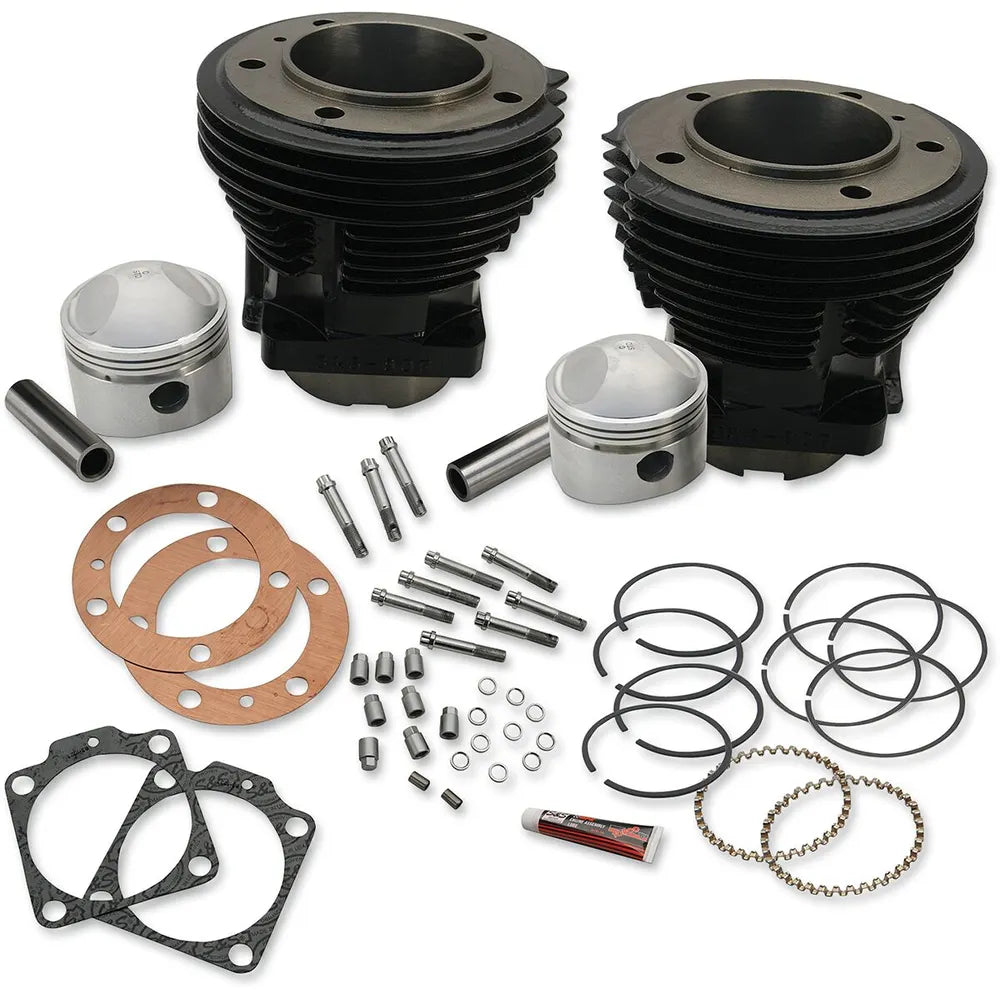 Harley-Davidson modeller (80-84) Bore Cylinder and Stroker Piston Kit, Gloss Black – S&S Cycle