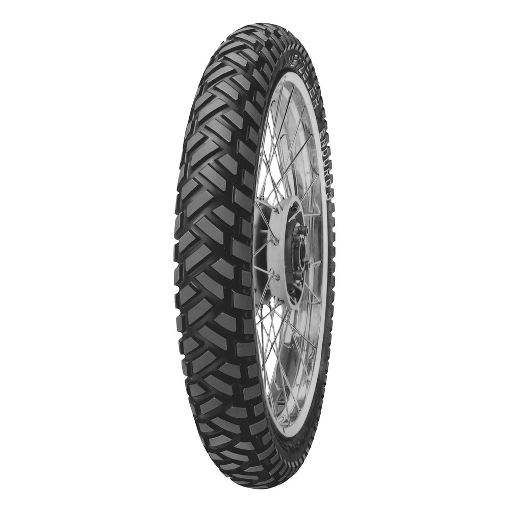 Metzeler Enduro 3 Sahara 90/90-21 54S TT – fordæk – originalt Metzeler MC-dæk med kontrol på asfalt og løst underlag.