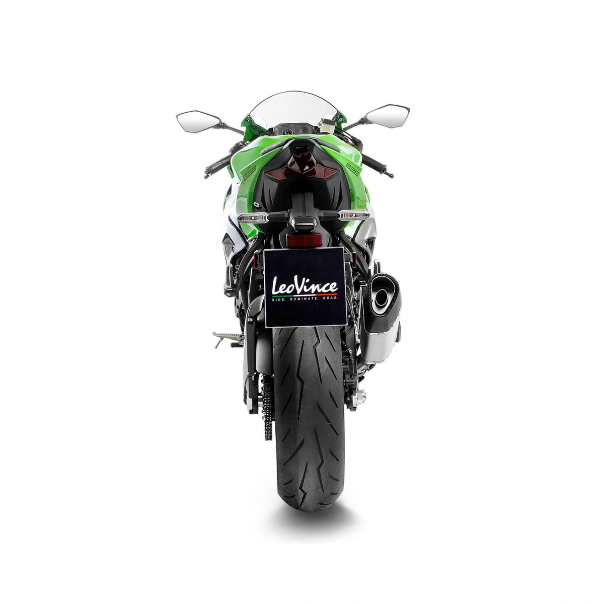 Kawasaki ZX-6R (19-26) LeoVince LV-14 R slip-on – rustfri – titanium-look – ekstra produktvisning af lyddæmper, finish og detaljer 3