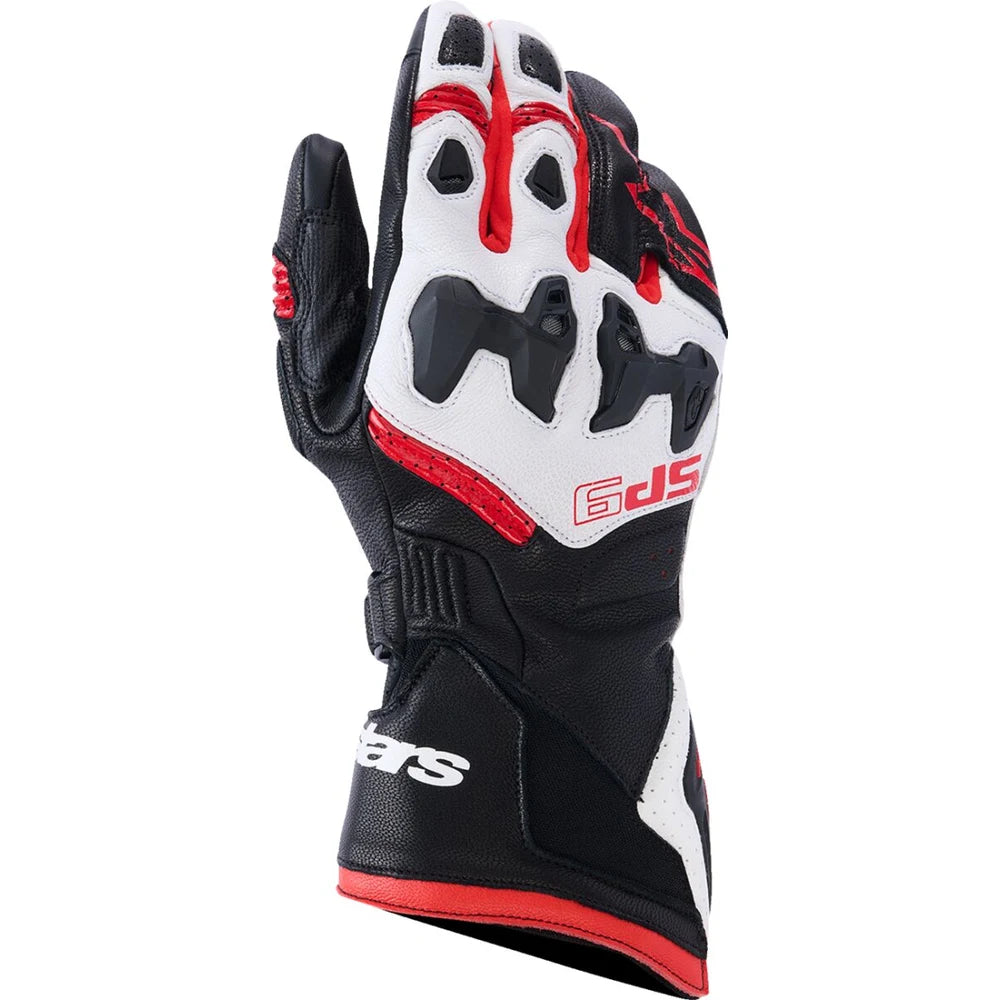 MC handsker SP-9, herre – Sort/Rød/Hvid, str. 2XL fra Alpinestars – primært produktbillede