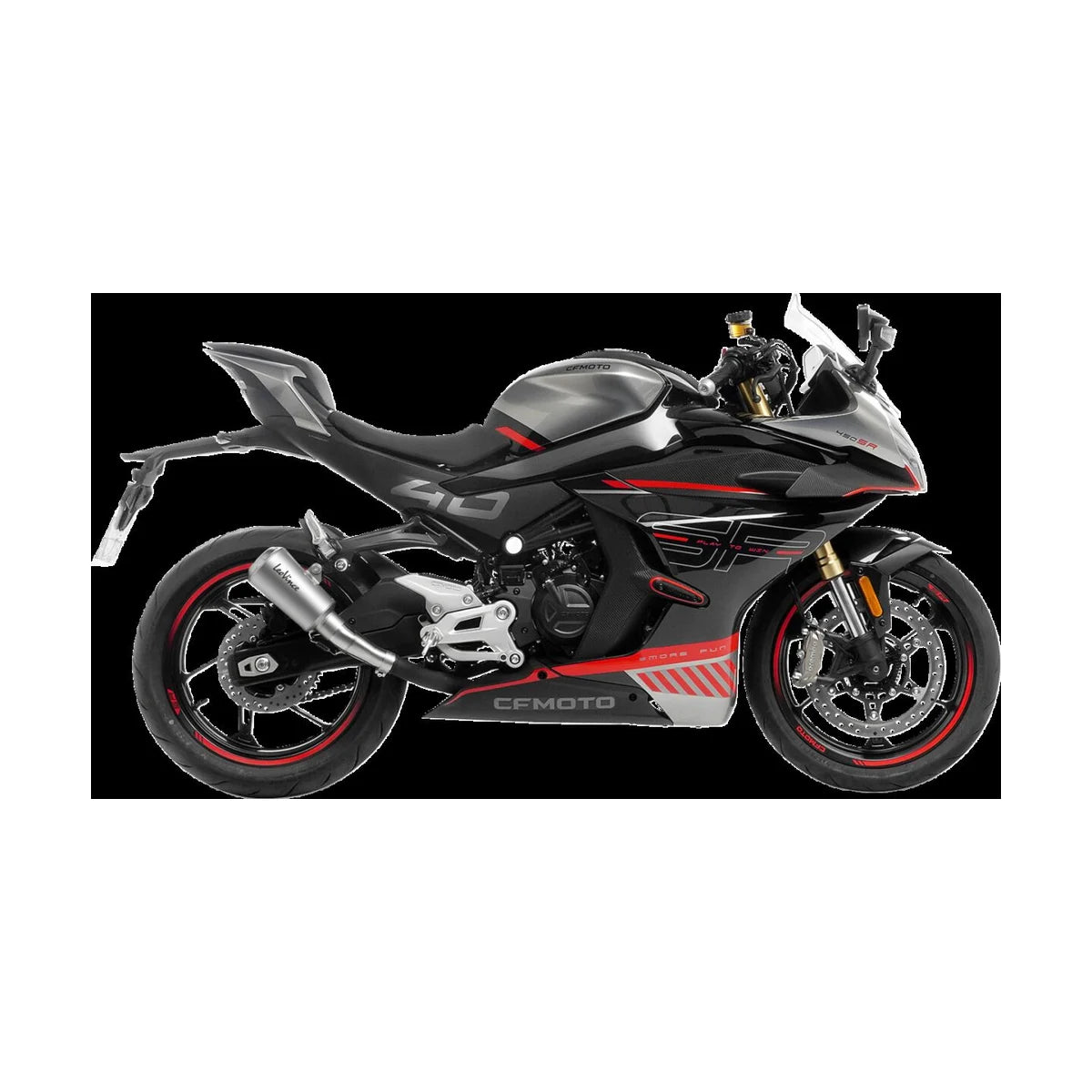CFMOTO 450SR (23-24) m.fl. LeoVince LV-10 slip-on – rustfri