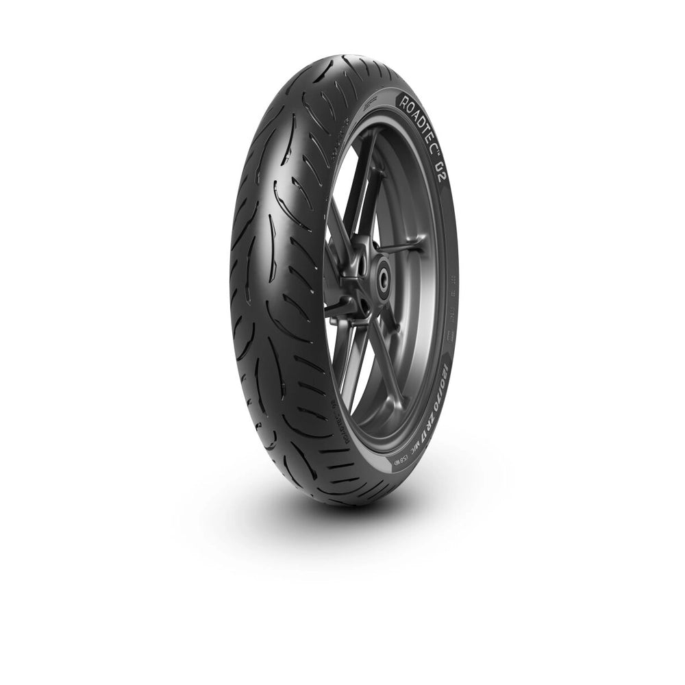 Metzeler Roadtec 02 120/70ZR19 60V TL – fordæk – originalt Metzeler MC-dæk med stabilitet, præcis styring og sikkert greb i skiftende vejr.