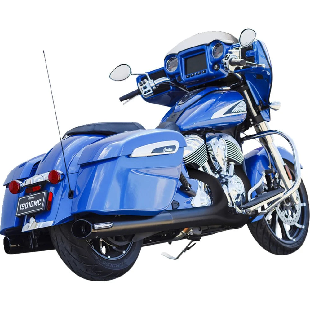 Indian Elite (14-26) 4" Broadhead Slip-On Mufflers, sort, Slash-Cut end cap – S&S Cycle – produktdetalje 4