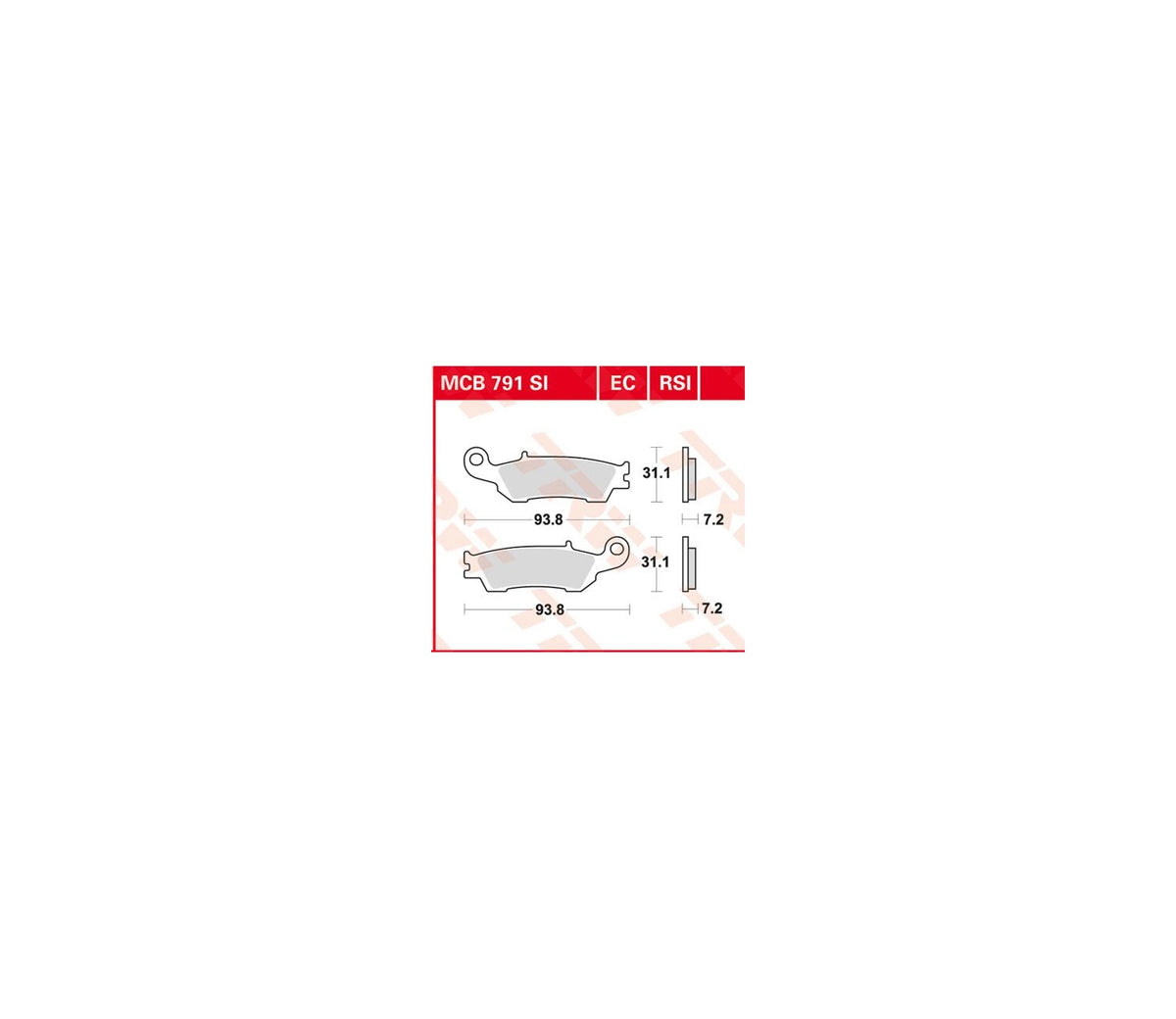 Yamaha YZ450F 08-21 m.fl. – EC keramisk/organiske bremseklodser foran – TRW MCB791EC – produktillustration