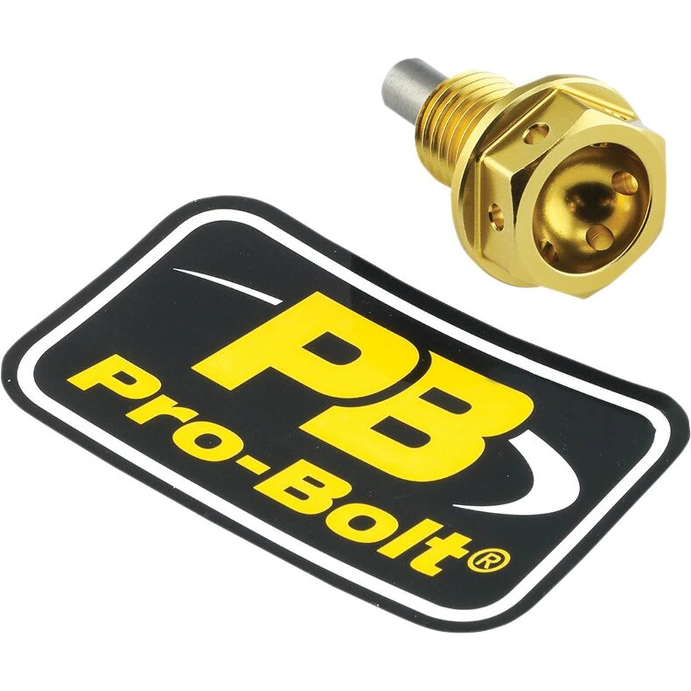 Magnetisk olieaftapningsbolt, M12 x 1.50 x 15 mm – 7075-T6 aluminium, guld, ALSUMP1215MAG – Pro-Bolt