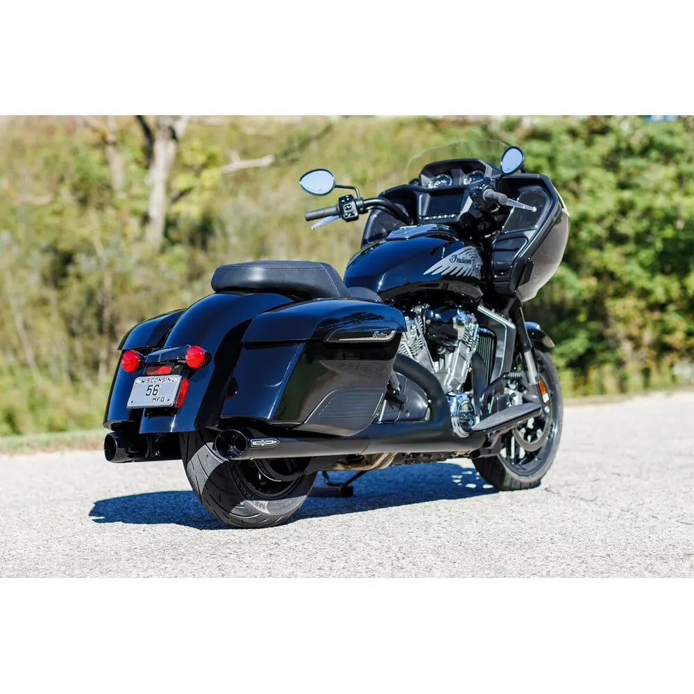 Indian Elite (14-26) 4" Broadhead Slip-On Mufflers, sort, Slash-Cut end cap – S&S Cycle – yderligere produktvisning 14