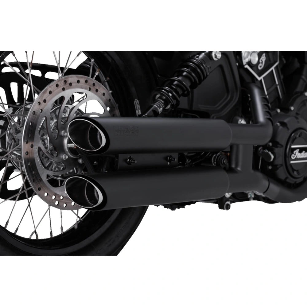 Indian Bobber Sixty (15-24) Twin Slash 3" slip-on, sort – Vance & Hines – monteret på motorcykel – design og pasform 3