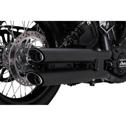 Indian Bobber Sixty (15-24) Twin Slash 3" slip-on, sort – Vance & Hines – monteret på motorcykel – design og pasform 3