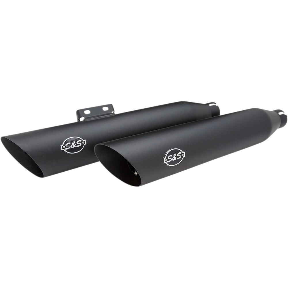 Harley-Davidson Softail (18-20) Slash-Cut Slip-On Mufflers, sort / Ceramic – S&S Cycle