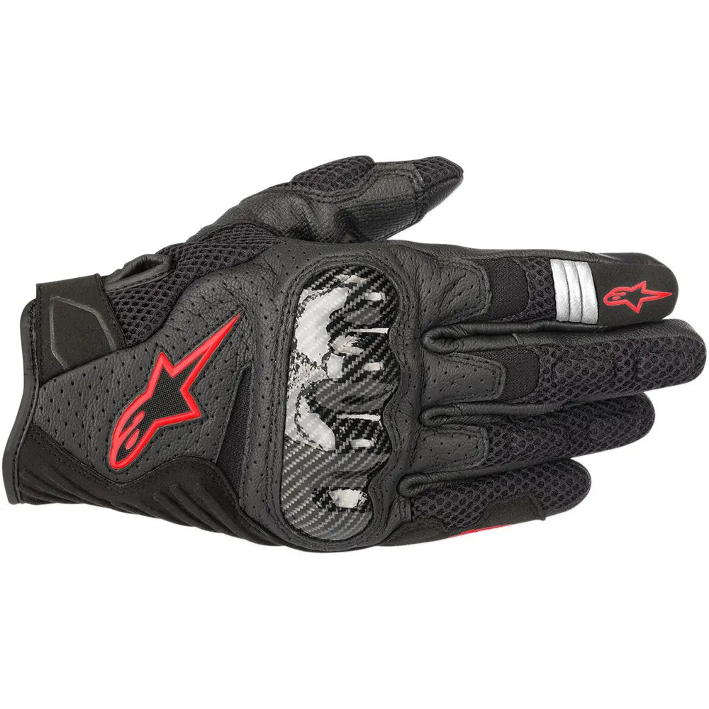 MC handsker SMX-1 Air Carbon V2, herre – Sort/Fluorescerende rød, str. XL fra Alpinestars – primært produktbillede