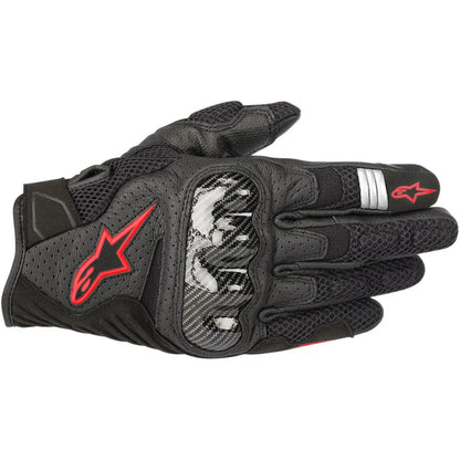 MC handsker SMX-1 Air Carbon V2, herre – Sort/Fluorescerende rød, str. XL fra Alpinestars – primært produktbillede