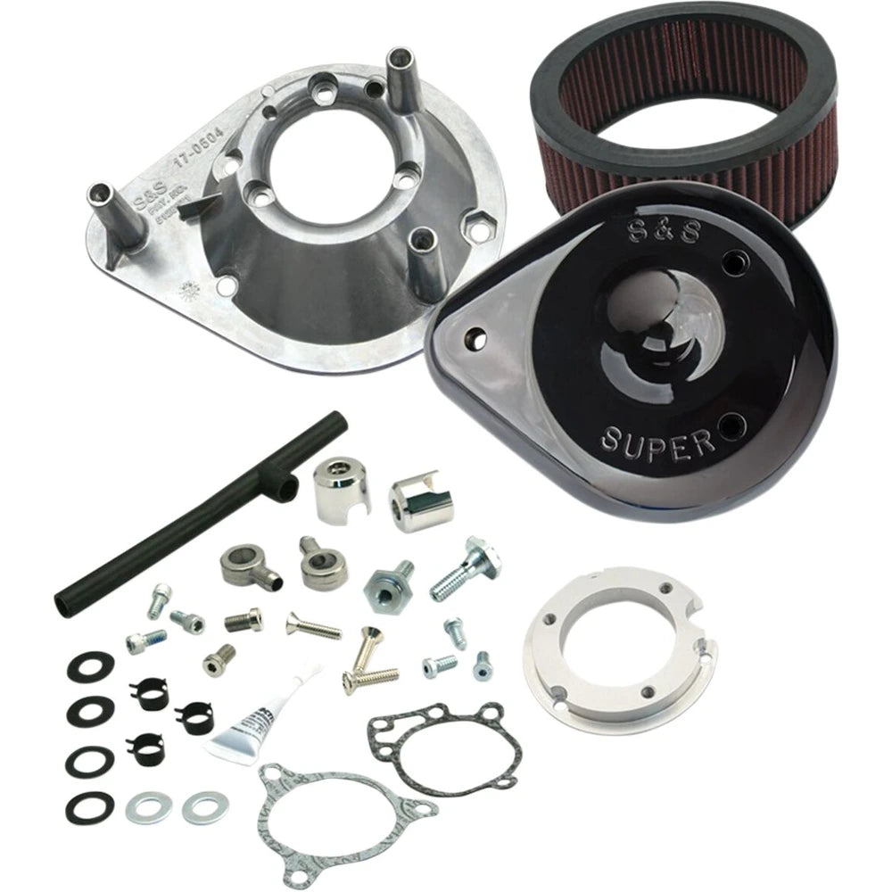 Harley-Davidson modeller (08-17) Teardrop Air Cleaner, Teardrop, sort / Gloss – S&S Cycle