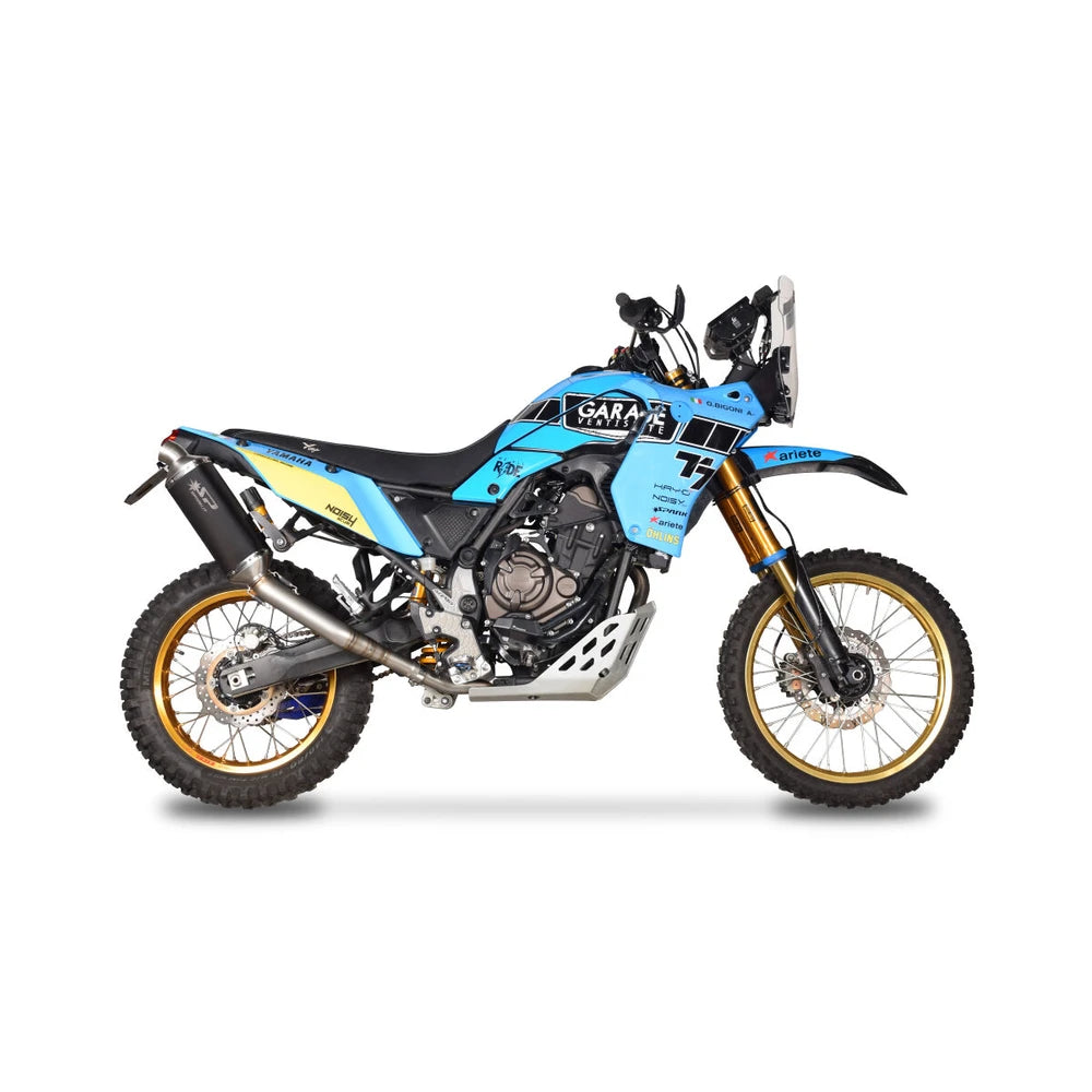 Yamaha Ténéré 700 (19-26) Dakar slip-on, sort – Spark – produktdetalje fra alternativ vinkel, billede 2