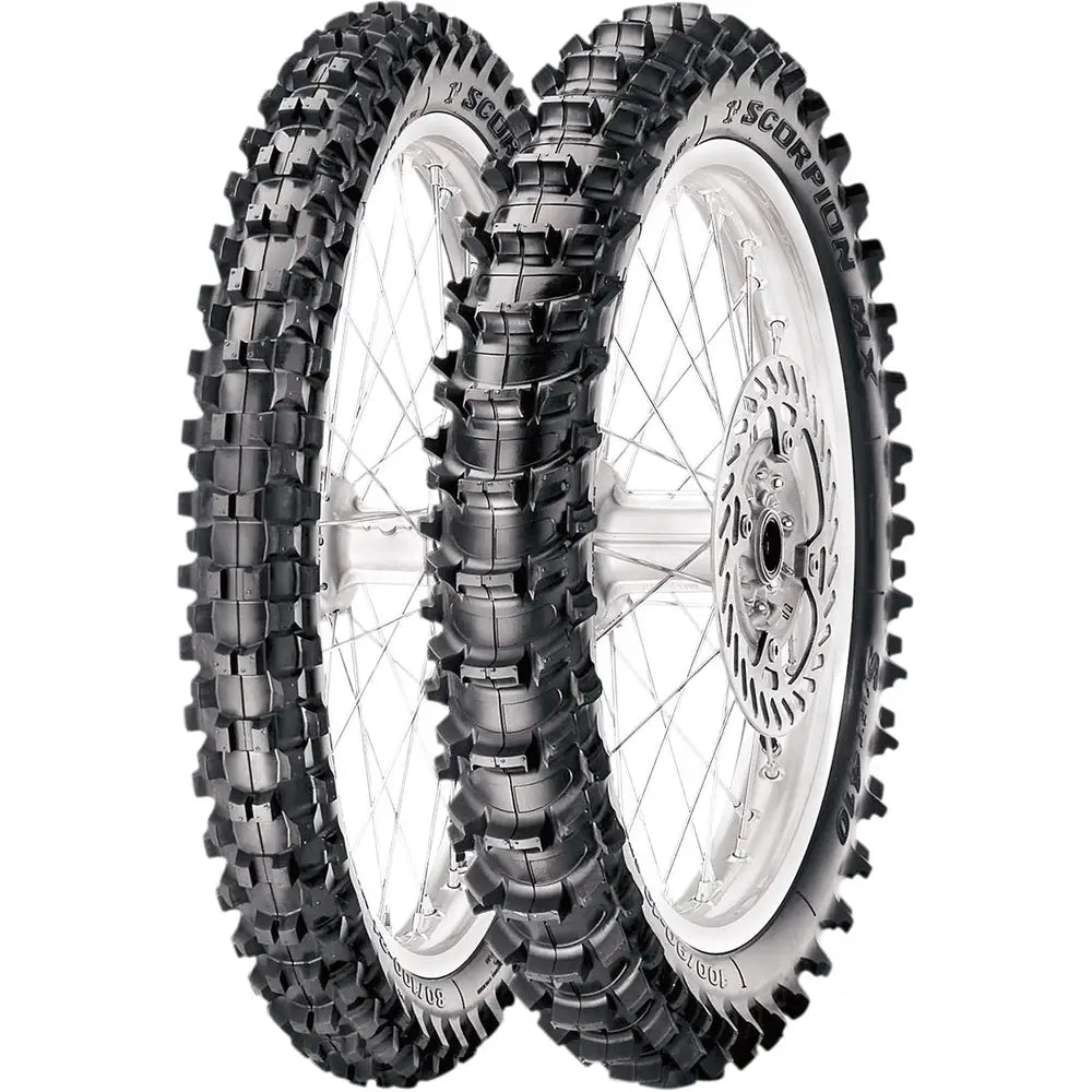 Pirelli Scorpion MX Soft 90/100-16 51M TT NHS – bagdæk set fra siden – se profil og design på dette Pirelli bagdæk hos Mo2parts.