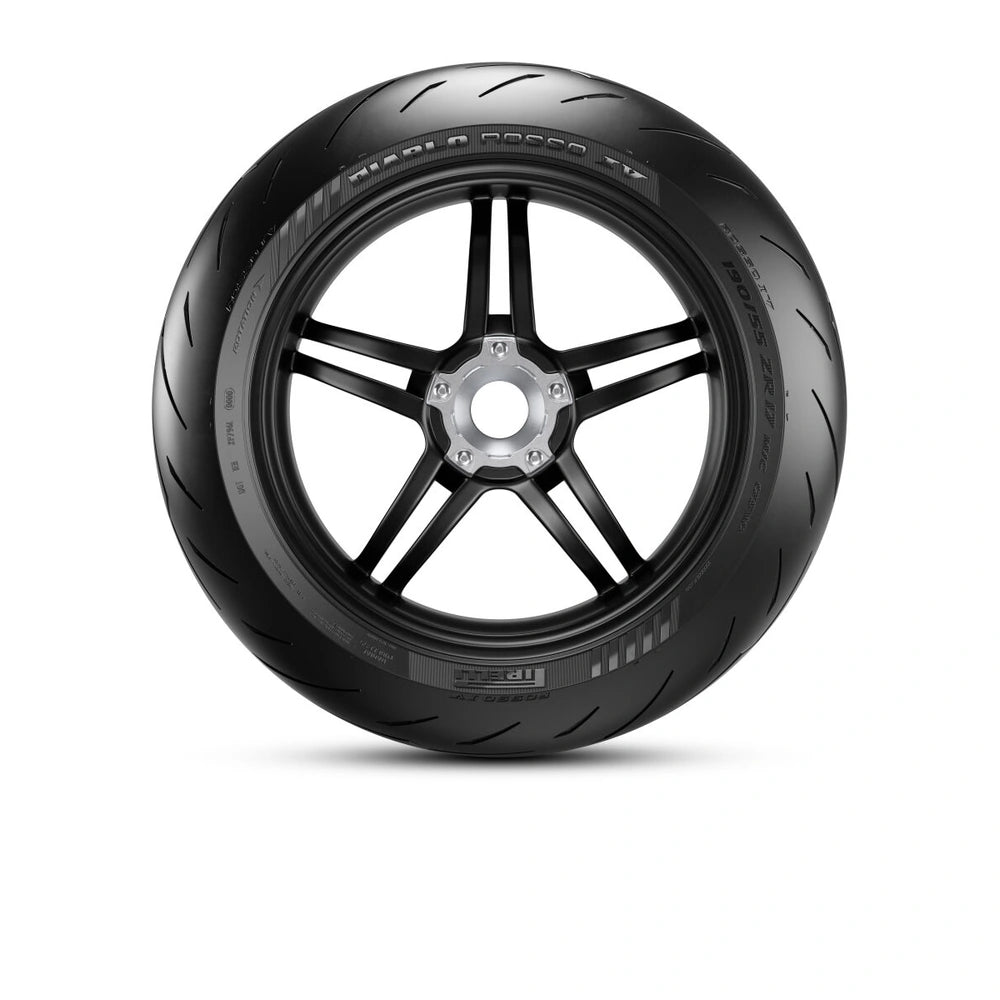 Pirelli Diablo Rosso IV 140/70 R17 66H TL – bagdæk set fra siden – se profil og design på dette Pirelli bagdæk hos Mo2parts.