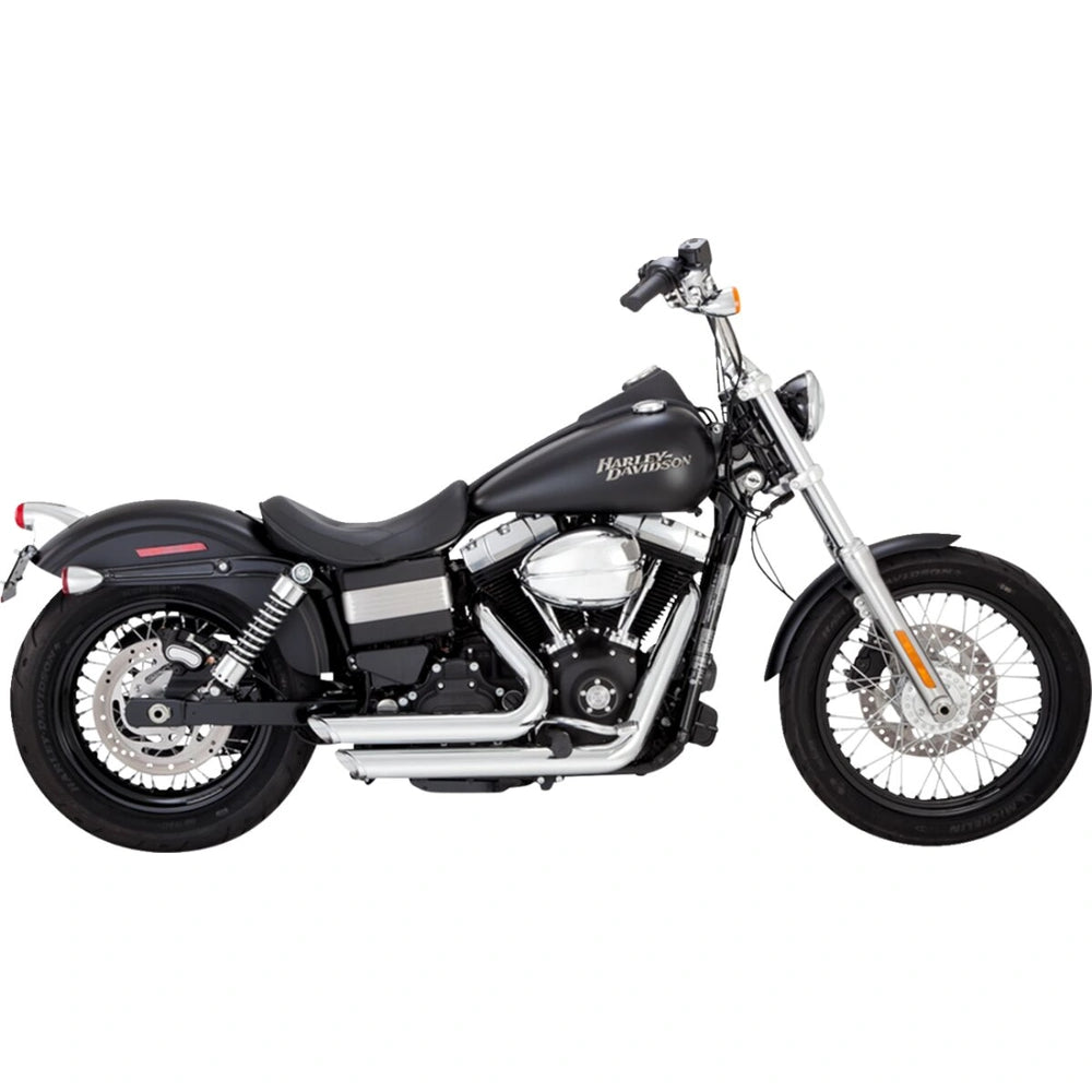 Harley-Davidson Dyna (12-17) Shortshots Staggered komplet udstødning, krom – Vance & Hines