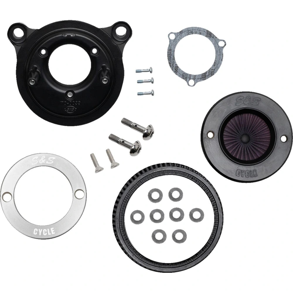 Harley-Davidson modeller (01-17) Air Stinger Stealth Air Cleaner Kit, Air Stinger / Stealth, Ring, sort / krom – S&S Cycle