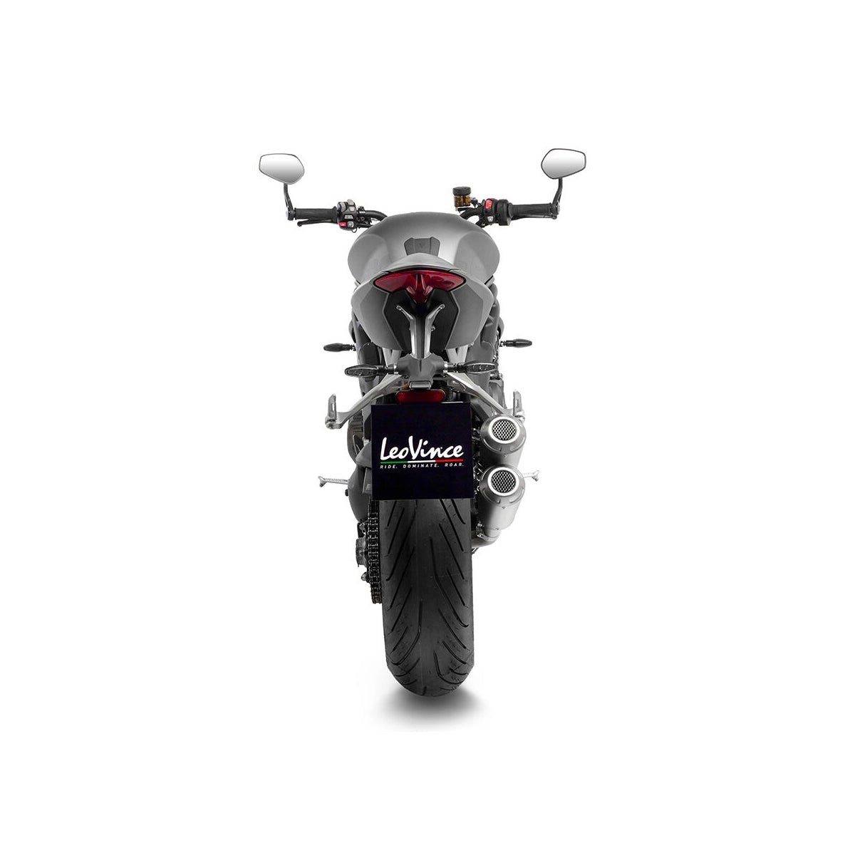 Triumph Speed Triple 1200 RR (21-26) m.fl. LeoVince LV-10 slip-on – rustfri – titanium-look – ekstra produktvisning af lyddæmper, finish og detaljer 3