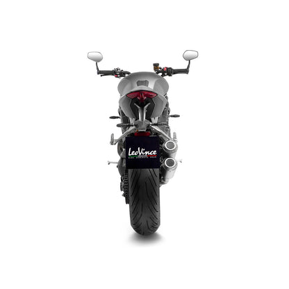 Triumph Speed Triple 1200 RR (21-26) m.fl. LeoVince LV-10 slip-on – rustfri – titanium-look – ekstra produktvisning af lyddæmper, finish og detaljer 3