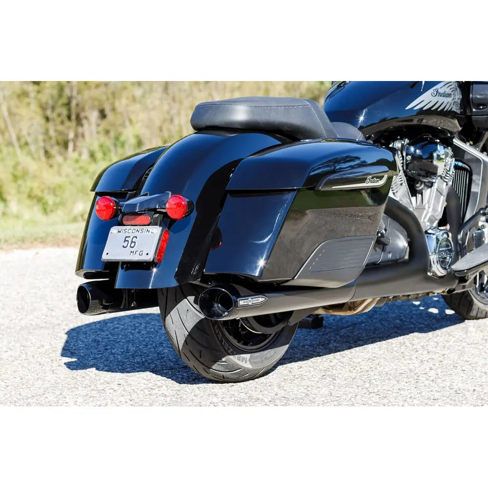 Indian Elite (14-26) 4" Broadhead Slip-On Mufflers, sort, Slash-Cut end cap – S&S Cycle – teknisk produktdetalje 9