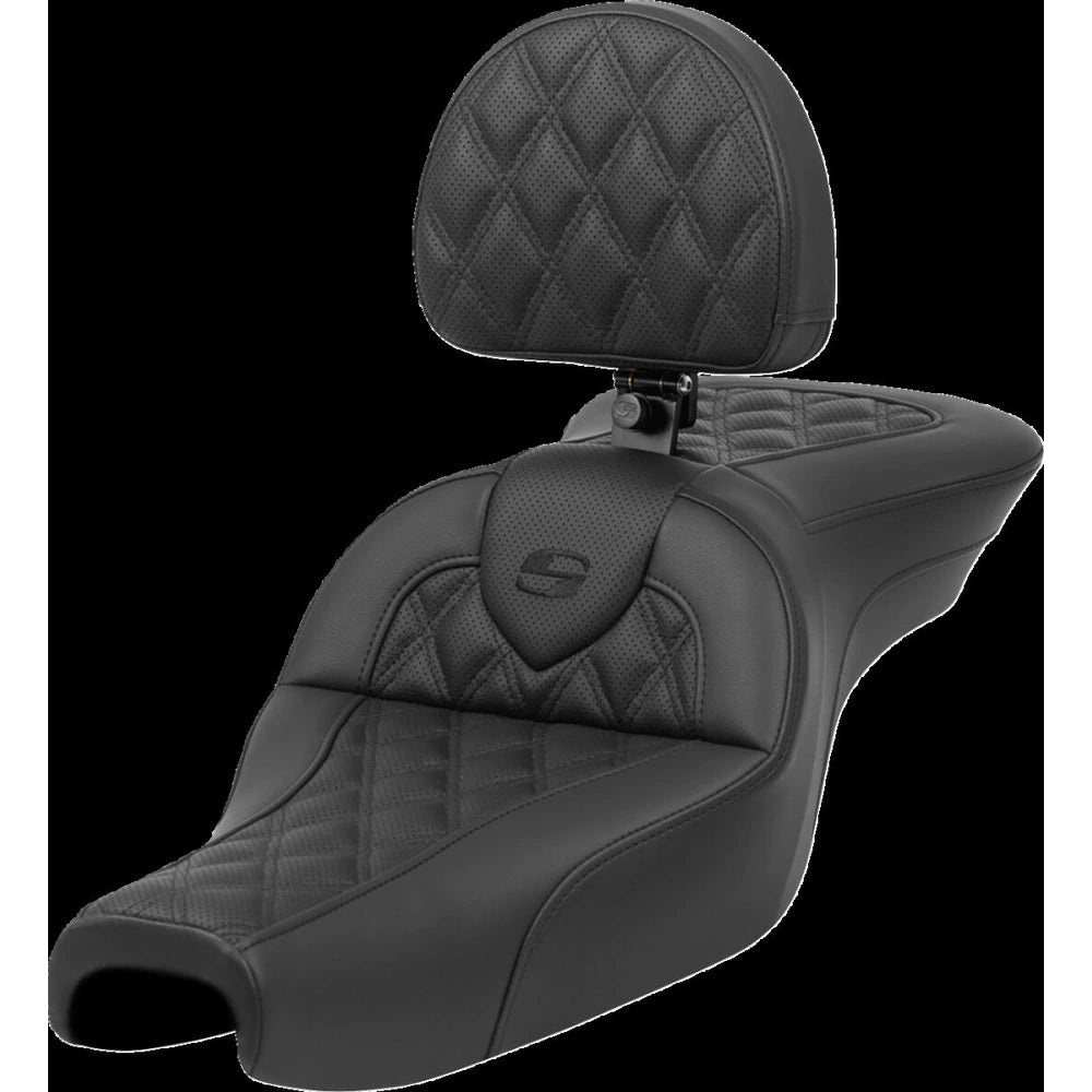Harley-Davidson Sportster (04-22) Roadsofa 2-up sæde Lattice Stitch/ Perforated med førerryglæn – Saddlemen
