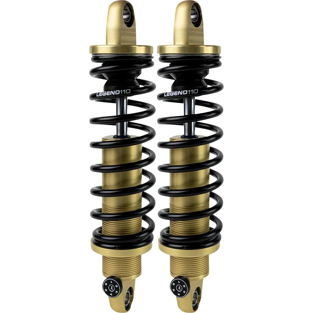 Legend Suspension Harley-Davidson Dyna (91-17) REVO-A støddæmpersæt, 13", Standard Duty, guld – for bedre komfort, kontrol og stabilitet