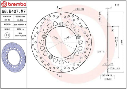 Ekstra produktbillede af Honda CBR125R 11-16 bremseskive – Brembo Oro fast