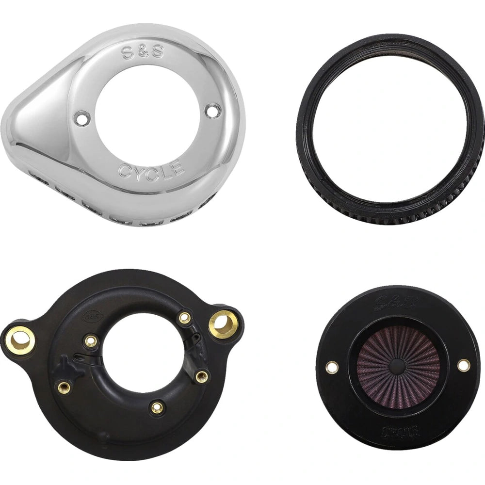 Harley-Davidson modeller (17-24) Air Stinger Stealth Air Cleaner Kit, Air Stinger / Stealth, Teardrop, krom – S&S Cycle – alternativ vinkel 3