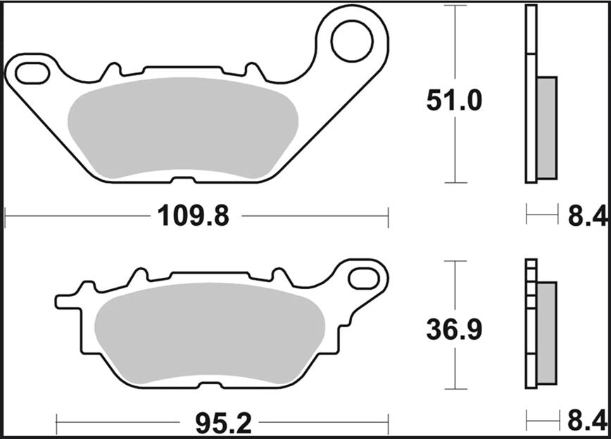 Ekstra produktbillede af Yamaha YBR 125 08-16 bremseklodser – Brembo CC 07YA28CC
