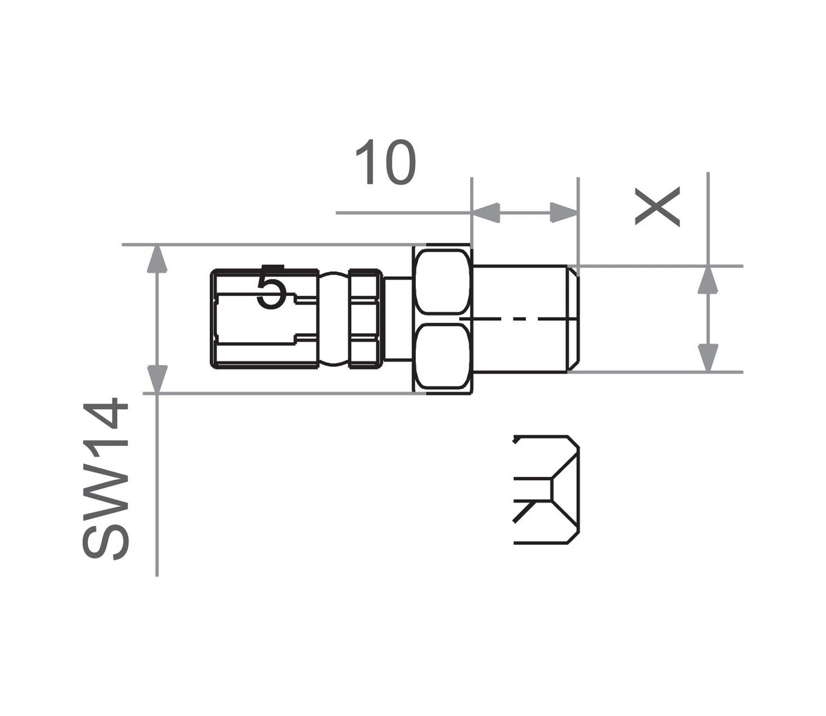 Bremseslangefitting – lige – M10 x 1.0 (japansk) hun – aluminium – sølv – TRW MVF400E