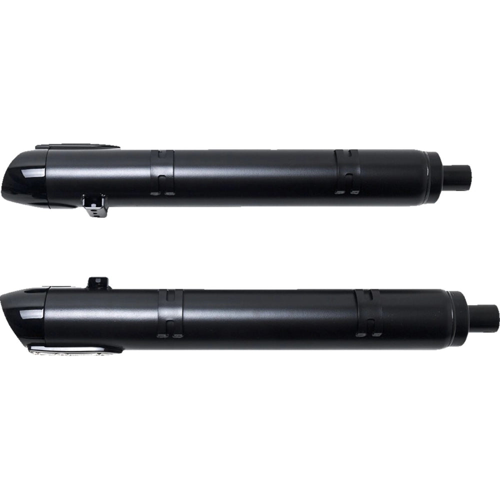 Indian Elite (14-26) 4" Broadhead Slip-On Mufflers, sort, Slash-Cut end cap – S&S Cycle