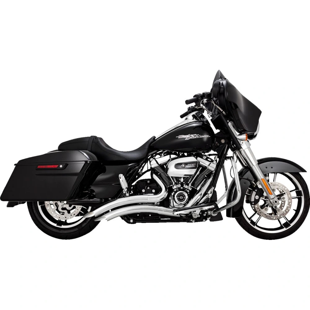 Harley-Davidson Touring (17-25) Big Radius komplet udstødning, krom – Vance & Hines – detaljebillede af udstødning og finish 2