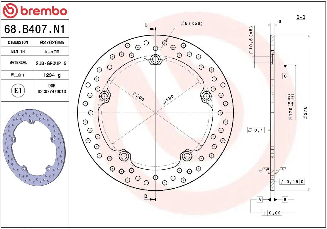 Ekstra produktbillede af Honda VFR 1200 XD Crosstourer 12-19 bremseskive – Brembo Oro fast