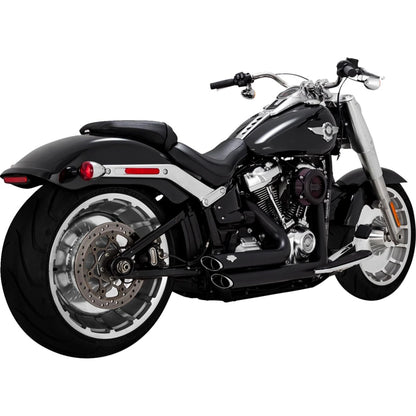 Harley-Davidson Softail / Dyna (18-24) Shortshots Staggered komplet udstødning, sort – Vance & Hines