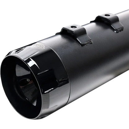 Harley-Davidson Touring (84-16) 4-1/2" MK45 Performance Mufflers, sort / Ceramic, Thruster end cap, sort end cap – S&S Cycle – produktdetalje 4