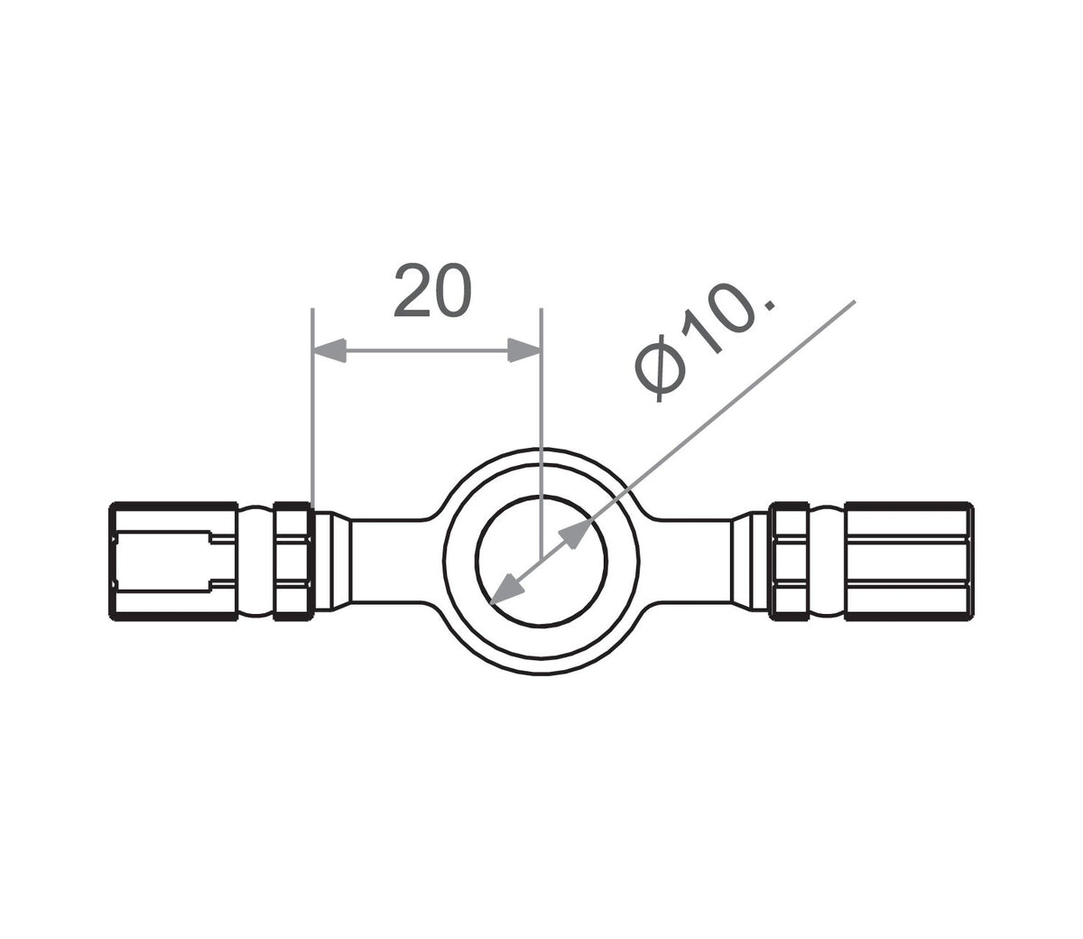 Bremseslangefitting – M10 – Junction Block – 10 mm Straight Banjo Fitting – aluminium – titanium – TRW MV10K00A