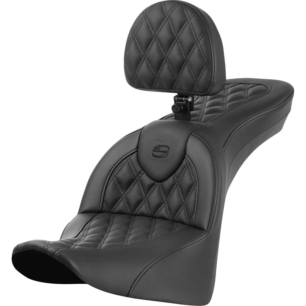 Harley-Davidson Softail (18-26) Roadsofa 2-up sæde Full Lattice Stitch/ Perforated med førerryglæn – Saddlemen