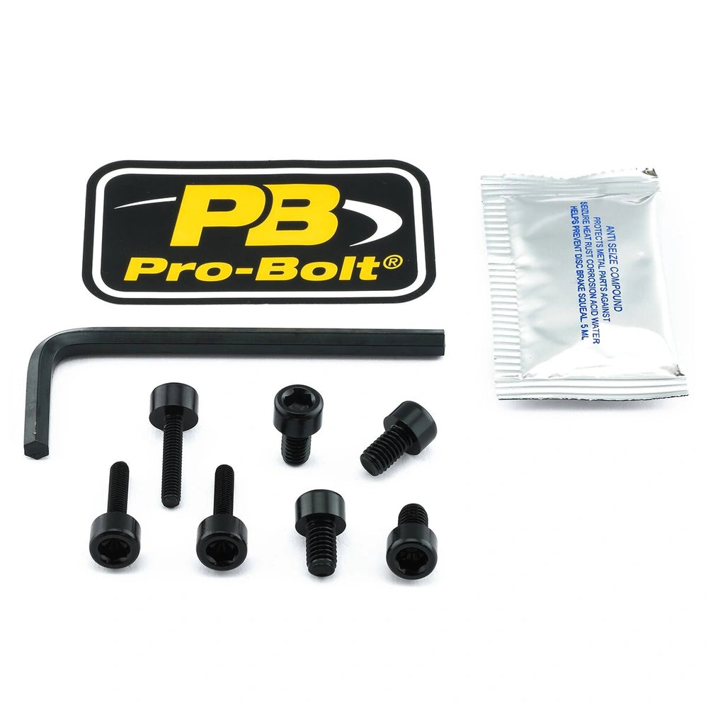 Tankdækselboltsæt, 7 stk. – 7075-T6 aluminium, sort, THO089 – Pro-Bolt