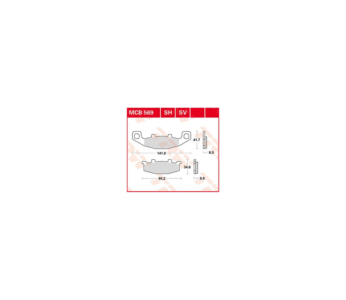 Kawasaki KLE 500 91-04 m.fl. – SV sinterbremseklodser foran/bag – TRW MCB569SV – produktillustration
