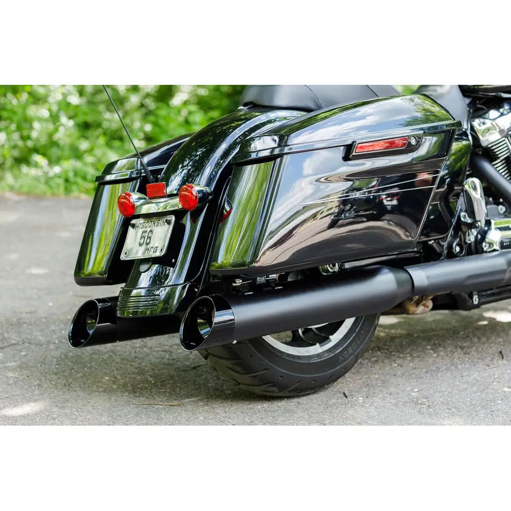Harley-Davidson Touring / Trike (17-25) 4-1/2" MK45 Cutlass Performance Mufflers, sort, Cutlass end cap, sort / Gloss end cap – S&S Cycle – konstruktion og finish 5