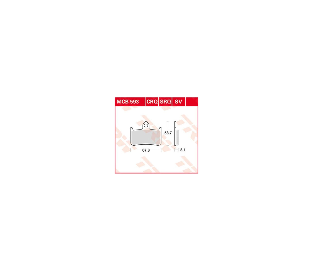 Honda RS 250 R 91-09 m.fl. – SV sinterbremseklodser foran – TRW MCB593SV – produktillustration