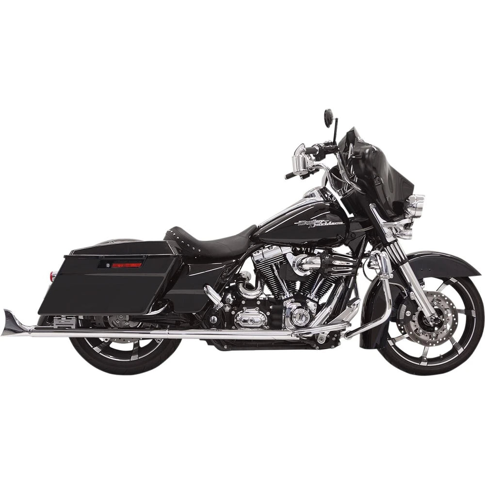 Harley-Davidson Touring (95-16) Fishtail slip-on udstødninger, krom, 33", med baffles – Bassani