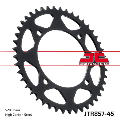 Bagtandhjul 45T, 520 – stål, JTR857.45ZBK – JT Sprockets