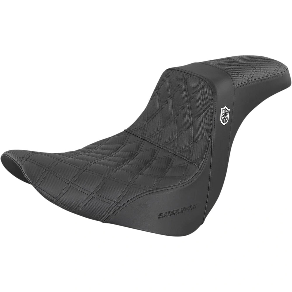 Harley-Davidson Softail (18-26) Pro Series SDC Performance 2-up sæde Black Gripper Lumbar/ Carbon Fiber Lattice Stitched, 29 cm (11-1/2") – Saddlemen