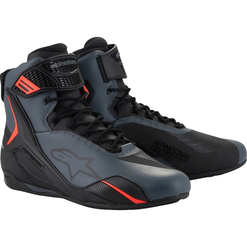 MC sko Faster-4, herre – Sort/Grå/Rød, str. US 12 fra Alpinestars – primært produktbillede