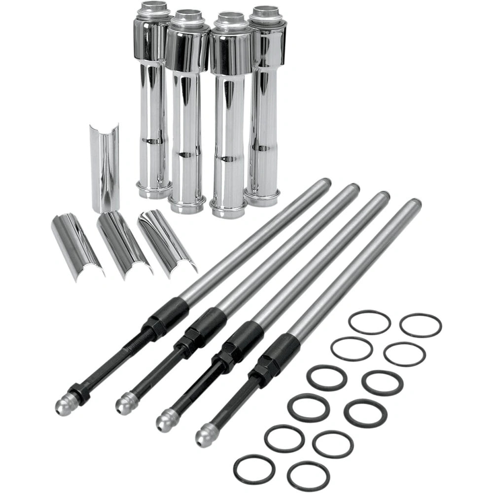Harley-Davidson Sportster (04-22) Quickee Pushrod Kit with Chrome Covers, krom – S&S Cycle